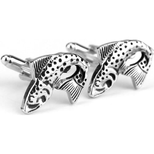 MOCHUN Vintage Antique Silver Color Fish Cuff Links Shirt Brand Cuff Buttons Abotoaduras Gemelos Cufflinks-20