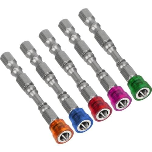 DIYWORK Single Head PH2 Electric Drill Bit Set 5pcs/set with Magnetic Ring Phillips Electronic Screwdriver Hand Tools Anti-Slip