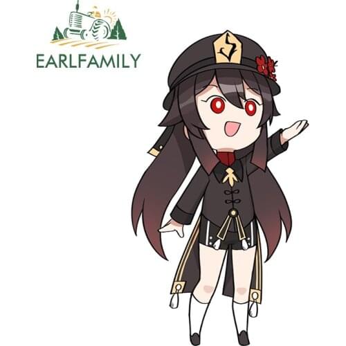 EARLFAMILY 13cm x 7.3cm for Genshin Impact Hu tao Hutao Graffiti Decal Funny Car Stickers Surfboard Motorcycle Waterproof Decor