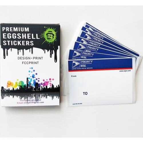 Blue Top Priority Mail Eggshell Stickers For Graffiti Street Art Stickers Size 4.5"x3.25"