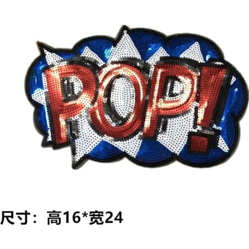 50pcs/Lot Embroidery Patches Letters Clothing Decoration Accessories Pop Sequins Weird Stuff Diy Iron Heat Transfer Applique