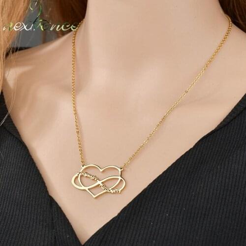Nextvance Personalized Name Necklace Heart Stainless Steel Customized Pendant Chain Lover For Women Creative Gift Jewelry