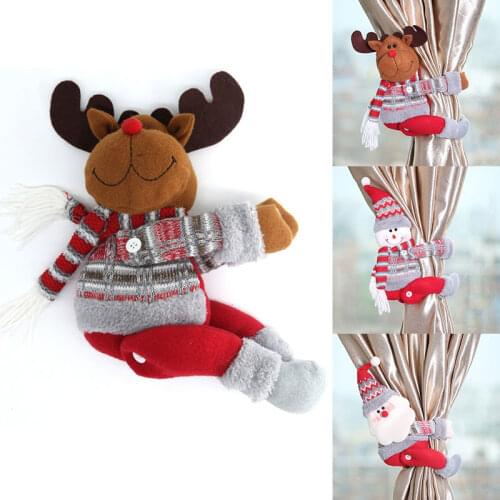 New Big Santa Claus Dolls Christmas Curtain Buckle Merry Christmas Ornaments Pendants Xmas Decoration for Home Nole New Year