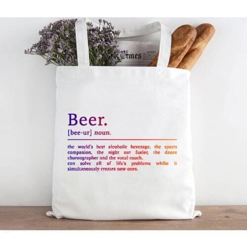 Beer Definition Tote Black Bag Bar Kitchen Prints Fashion Tote Bag Beer Print Alcohol Drink Teacher Student Book Bags Casual