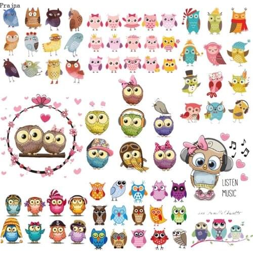 Prajna Cartoon Bird Heat Transfer Vinyl Sticker Iron Transfer Kids Shirt Patch Applique Iron On Transfers For Clothes Washable