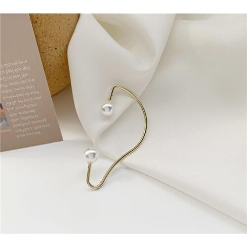 No Ear Hole Simple Simulated-pearls Ear Cuff for Women Vintage Fairy Statement Earring