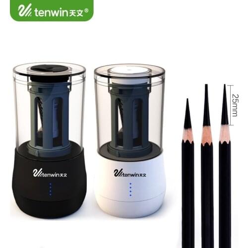 TENWIN Adjustable Electric Pencil Sharpener Hand Crank Mechanical Pencil Sharpeners with Knife tool holder Stationery supplies