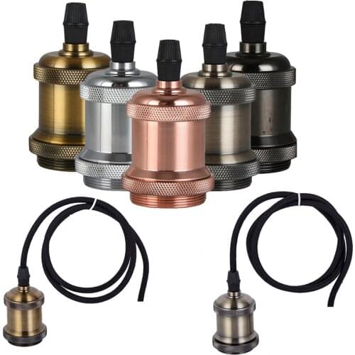 E27 Screw Brass Bronze vintage retro Antique Lamp Base Holder Screw Edison Filament ceiling pendant light base