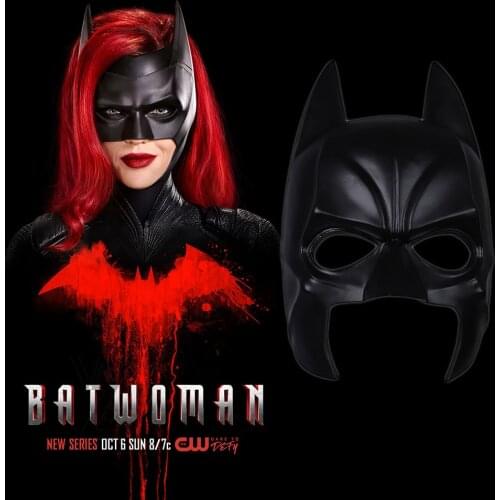 Halloween Mask for Woman Batwoman Kate Kane Cosplay Prop Accessory Cool Batlady Black Mask Wig High Quality