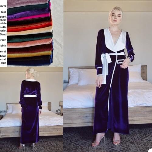 2021 Fall Winter Velvet Bridal Bathrobe Long Sleeve Ladies Night Gowns Ankle Length Women Sleep Wear Wedding Robe
