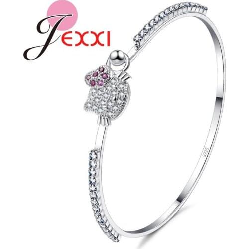Elegant Cubic Zirconia Pretty Lovely Bracelet Best Gift For Girls 925 Sterling Silver Fashion Jewelry Wholesale