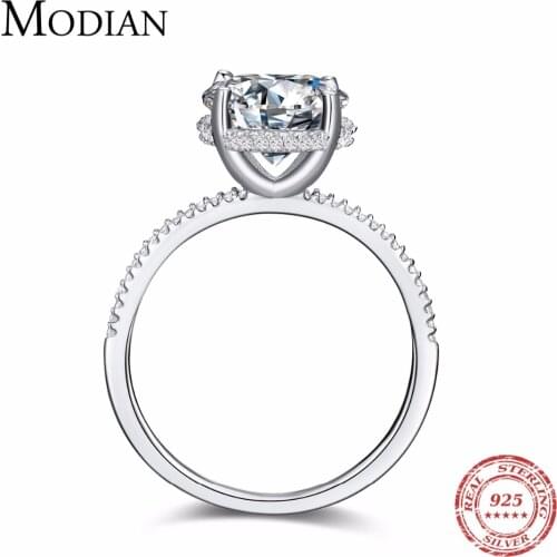 Modian Classic 100% Real 925 Sterling Silver Ten Hearts Zircon Luxury Ring Fashion Wedding Rings Engagement Jewelry For Women