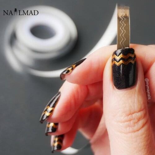 1pc Chevron Nail Tape Wave Nail Striping Tape Colorful Nail Art Tape Line Stickers Lines