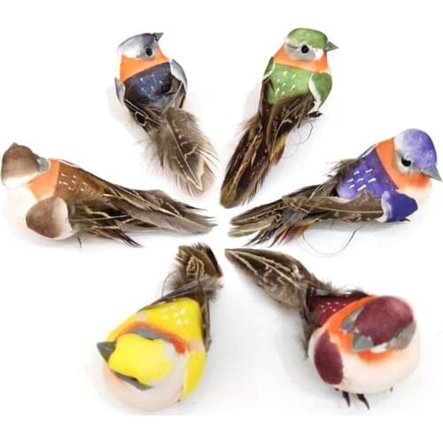1Pc Mini Fake Birds Artificial Feather Foam Doves Wedding Decoration Venue Ornament 9 X 4cm