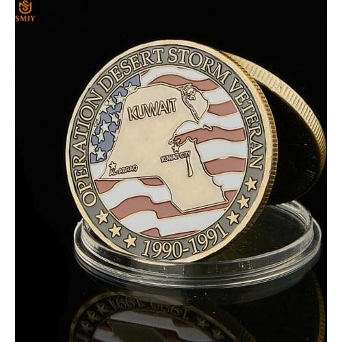 1990-1991 USA Hooray For Heroes Operation Desert Storm Veteran Pro-Bronze Token Challenge Coin Collection