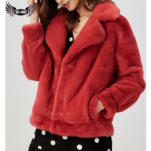 2020 Luxury Genuine Mink Fur Jacket Short With Lapel Collar Full Pelt Real Mink Fur Coats For Women Winter Fur Coats Outwear