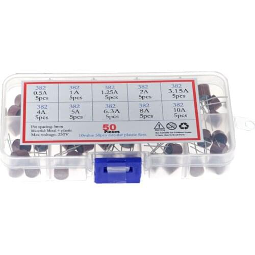 392 square fuse 0.5/1/1.25/1.6/2/2.5/3.15/4/5/6.3A fuse mixed