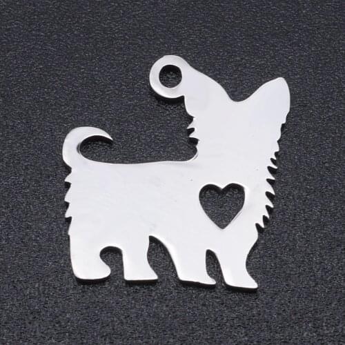 5pcs/lot 100% Stainless Steel Dog Charm Pendants Wholesale Bracelets Pendants Accept OEM Order Jewelry Making Charms