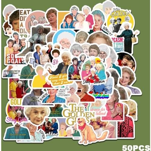 50Pcs Golden Girl Sticker Waterproof Suitcase Bike Motorcycle Helmet Car Styling Accessories Stickers