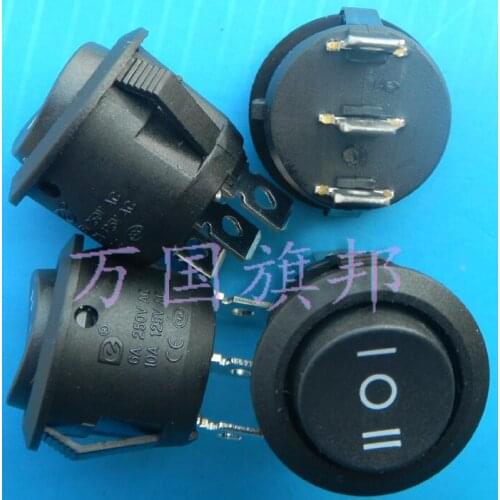 6A 250V 15mm 3P 3T rockey Switch / circular switch