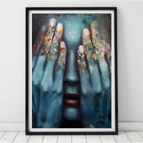 Abstract Wall Art Colored Fingers Poster Prints Modern Graffiti Canvas Painting Home Decor Pictures for Living Room Decoration