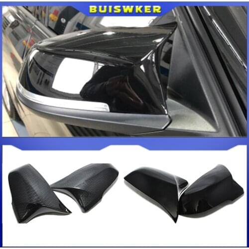 2pcs Car Styling Excellent Black Mirror Cover Caps Carbon Fiber Pattern for BMW 2 Series Z4 X1 X2 F48 F49 F45 F46 F39 F53 G39