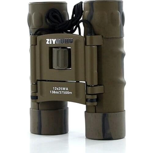 ZIYOUHU 12x25 Binoculars Desert Camouflage Flodable Telescope Opera Glasses Outdoor Sports Camping Hiking Nature Observing