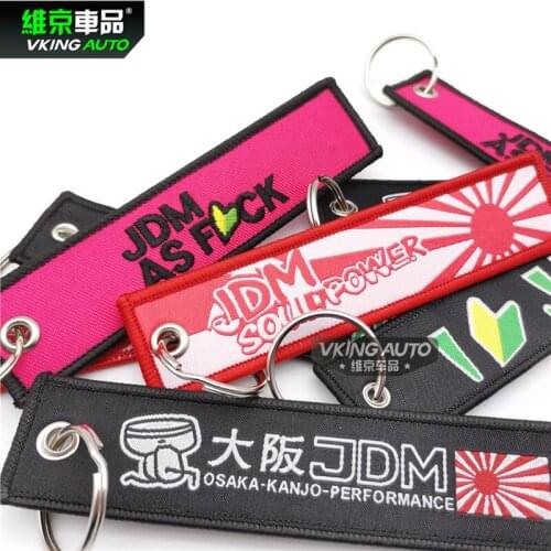 JDM Auto Motorcycle Car Keychain Embroidery Personality Nylon Weaving TAG RACING Style Key Ring Accessories
