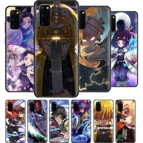 Anime Demon Slayer Kimetsu no Yaiba Cases for Samsung Galaxy S20 Ultra S10 5G S10e S9 S8 Plus Note 10 Lite 9 Black Soft Cover Ca