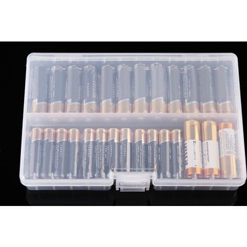 Clear White Universal Plastic Storage Case Organizer Holder For 48 5AA Batteries DIY Organizer Home Office Storage Tools