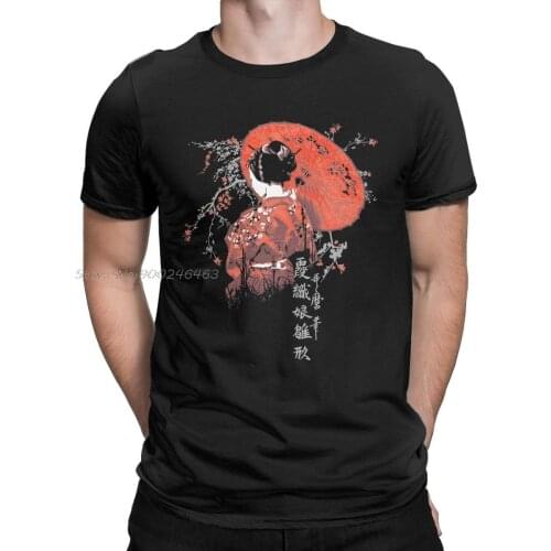 The Geisha T-Shirt For Men Japan Tattoo Cool Tokyo Beauty Japanese Tshirt Cotton Tees Short Sleeve T Shirts Big Size Tops