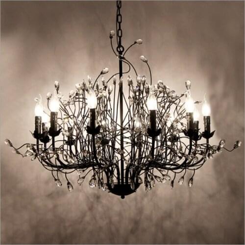 Openlight Crystal chandelier rural ropa tienda Sala restaurante dormitorio American hierro rama arte