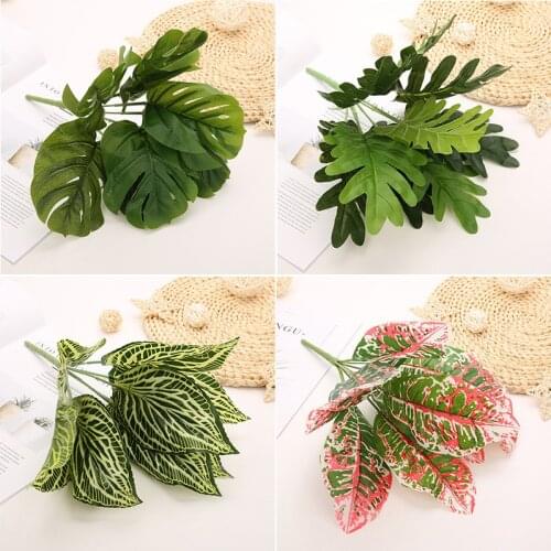 Artificial Plants Eucalyptus Grass Plastic Ferns Green Leaves Fake Flower Plant Wedding Home Decoration Table Decors