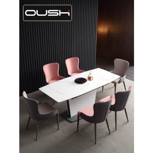 Italian minimalist retractable dining table modern simple multi-functional small family dining table light luxury rock plate