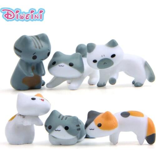 Kawaii Wealth Lucky Climb Cup Cat Crouching model cartoon Animal Girl Boy toys Figurine baby gift home decoration PVC craft