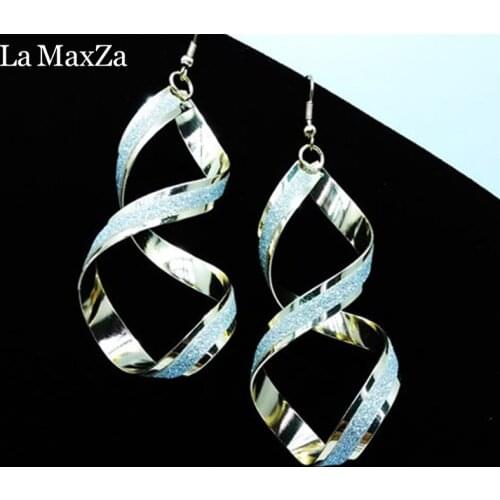 Exaggerated Spiral Matte Earrings Dangle Drop Earrings for Women Tassel Earring Boucles d'oreilles Wedding Jewelry Wholesale