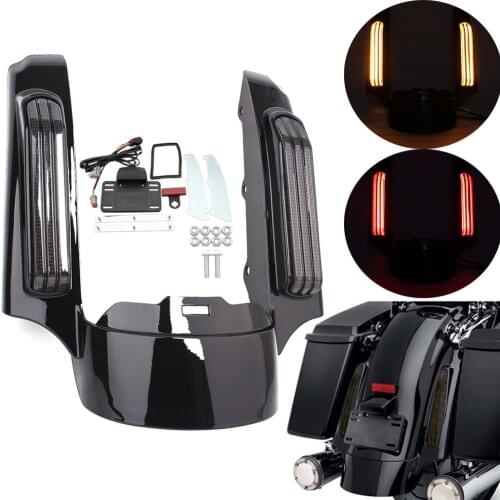 Motos Smoke Lens LED Taillight Rear Fender Extension Fascia For Harley Touring Glide FLTRU FLTRX FLHX Ultra Road King FLHTK 14