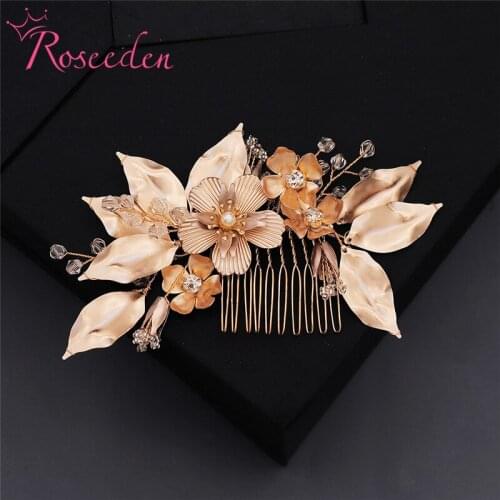 NEW Vintage Handmade Bridal Hair Comb Metal Flower Wedding Headpiece Hair Jewelry RE3843