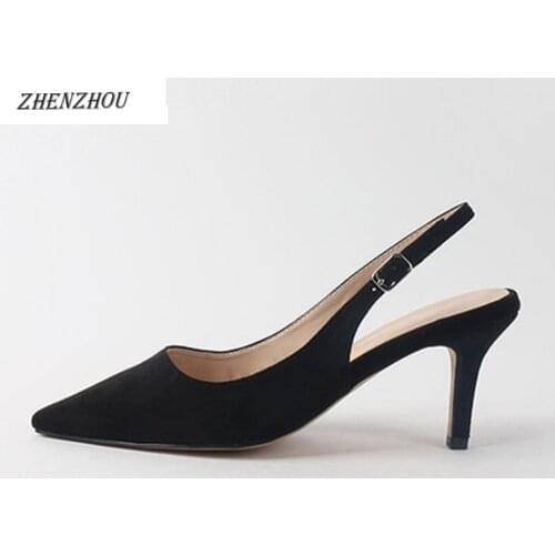 Charming Elegant Sexy Multicolor Suede Womens Slingback High Heels Pump/Sandals Shoes Dress Party OL Valentine Shoes Wedding