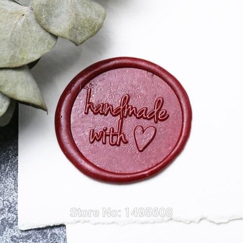 Handmade with love Wax Seal Stamp, Heart Sealing Wax Seal, birthday gift Wax Stamp, wedding invitation seal, Wedding wax gifts