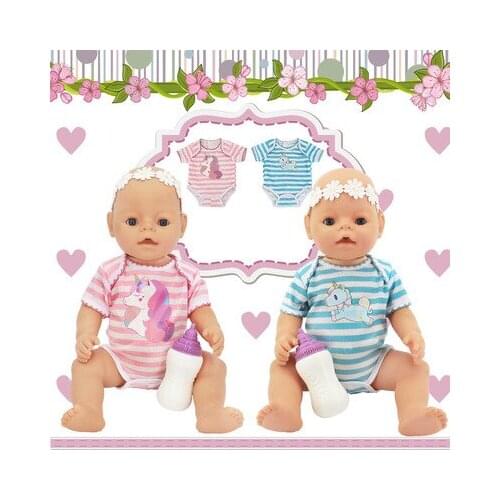 2021 New Pattern Clothes Red Stripe Cartoon Pajamas Fit 18 Inch American&43cm Baby New Born Doll Clothes Accessories