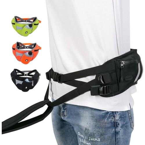 Truelove Dog Running Walking Hand Free Dogs Jogging Training Belt Adjustable with Water Bottle Dog Waist Belt Outdoor Travel