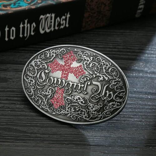 Western cowboy buckle American original classic cross alloy belt buckle and mens belt birthday Yànhuì 2/5000 banquet gift