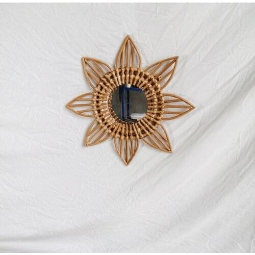 Rattan Frame Hanging Wall Mirror Frame Photo Wall Frames Wood Art Deco Frame Han Drop Shipping