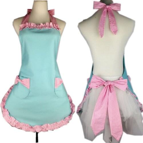 Retro Aprons for Women Vintage Cooking Kitchen Plus Size with Extra Ties Chef Bib Dress Gift