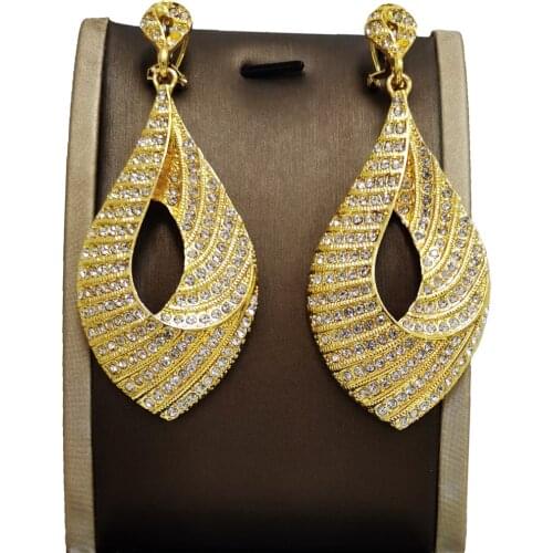 Rhinestone Earrings For Women Long Drop Earrings Female Elegant Earrings Jewelry For Banquet Party