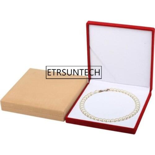 20pcs Jewelry Box Pearl Necklace Jewelry Display Box Velvet Wedding Engagement Gift Package 17*17.5x3.5cm