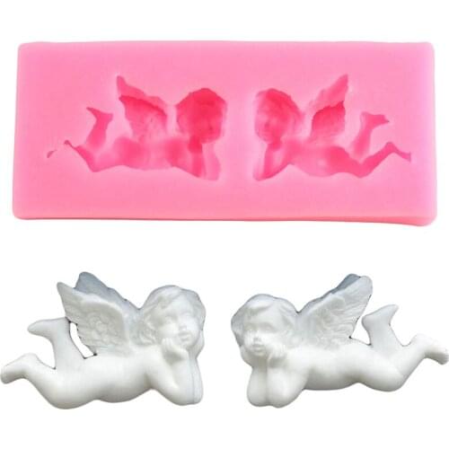 Angel Silicone Mold Baby Birthday Cupcake Topper ​Fondant Cake Decorating Tools Candy Clay Molds ​Chocolate Making Moulds