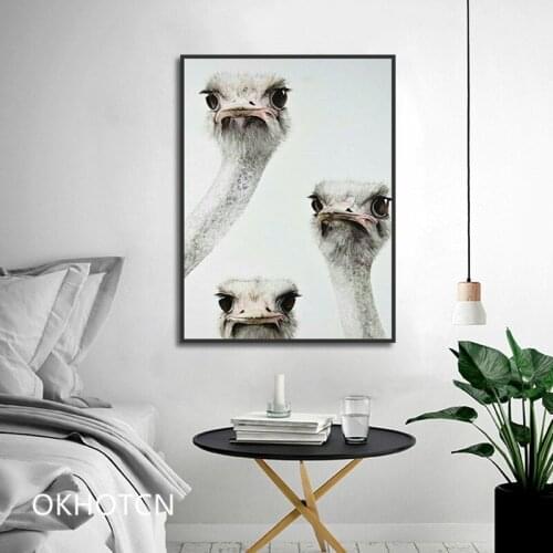 Vintage Audubon Two Bird Baby Head Snowy White Painting Wall Art Kraft Papers Posters Paintings Pictures