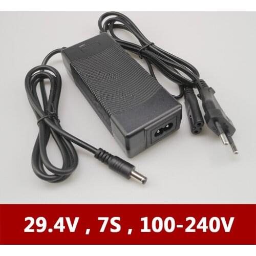 High Quality 7S 29.4V 2A 18650 Ternary Lithium Battery Charger for 7 Series 24V 25.2V 25.9V Rechargeable Polymer Li-ion Charging